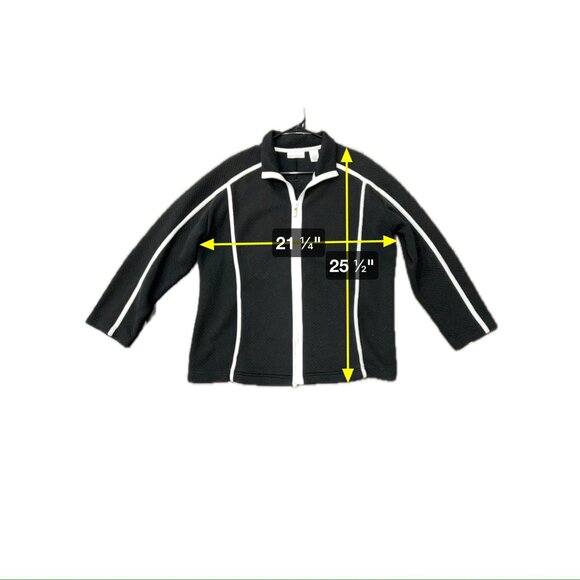 Drapers & Damons Womens Black White Full-Zip Jacket Contrast Trim Sz Large - Picture 6 of 8